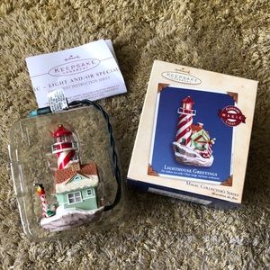 Hallmark Lighthouse Greetings Ornament - Red and Green